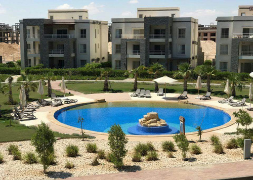 chalet in amwaj wz roof for rent .