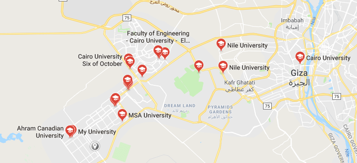 أماكن المدارس والجامعات في مدينة 6 أكتوبر