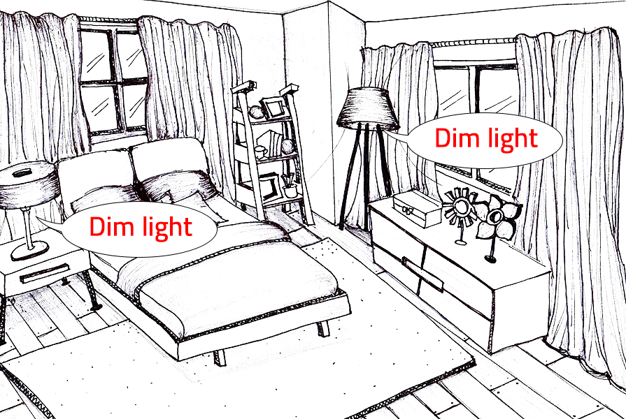 Dim light in bedroom