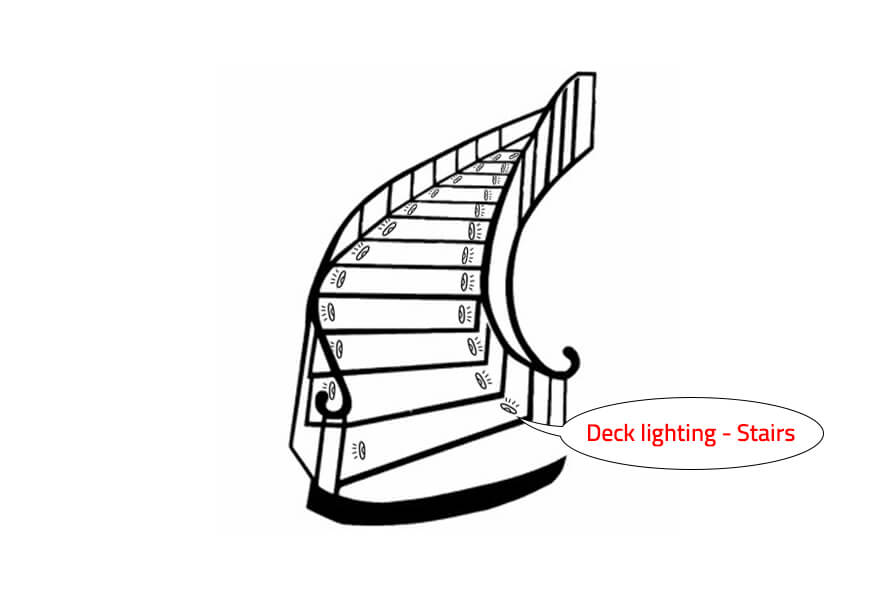 Deck light on stairs 