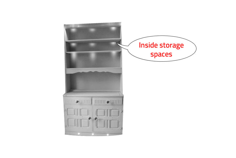 Lights inside storage spaces