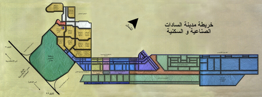 خريطة مدينة السادات السكنية