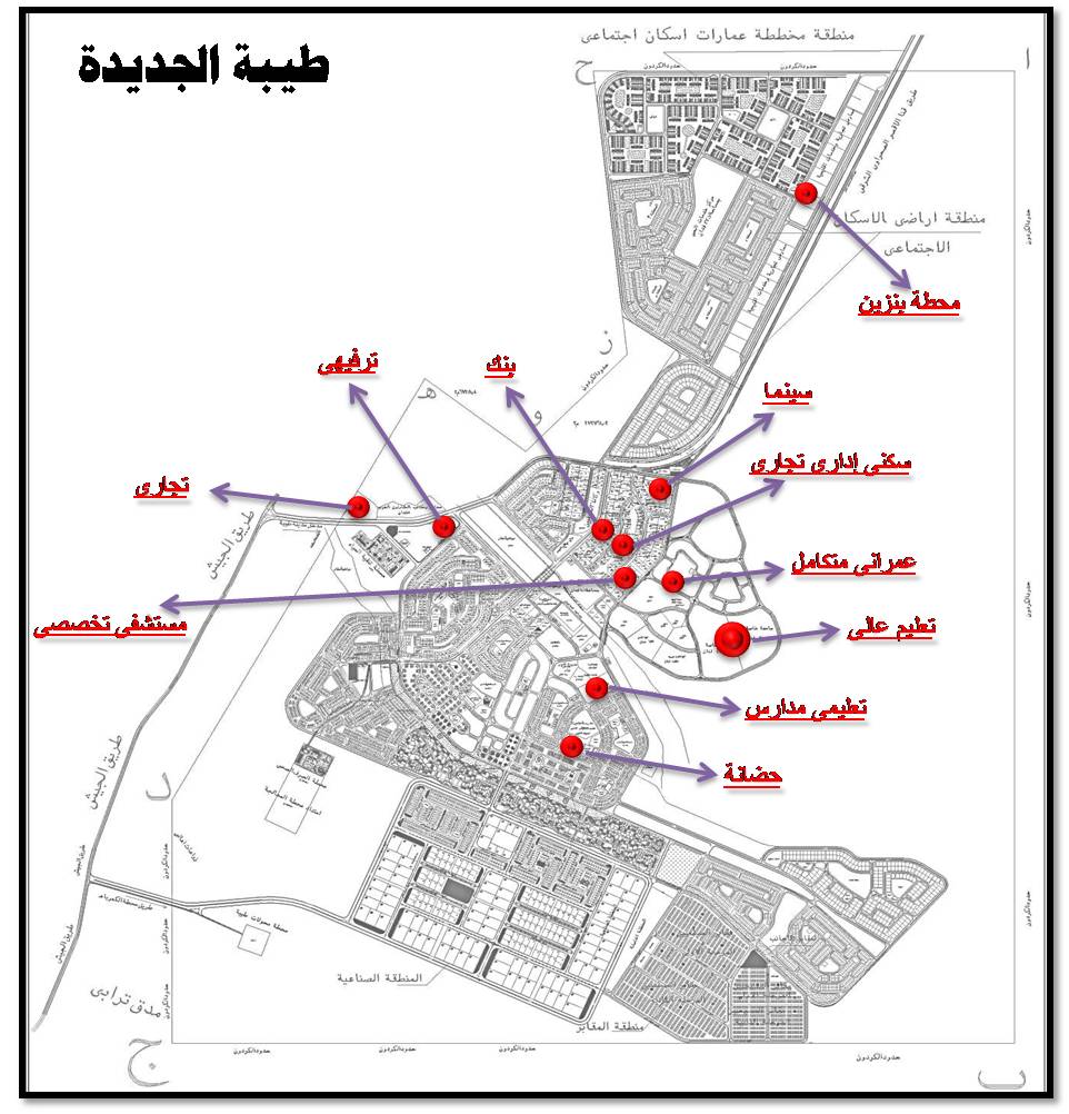 خريطة مدينة طيبة الجديدة بالاقصر