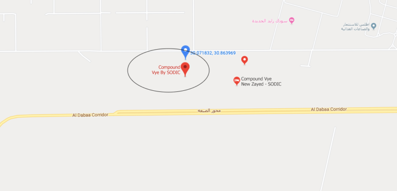 Vye Sodic New Zayed location
