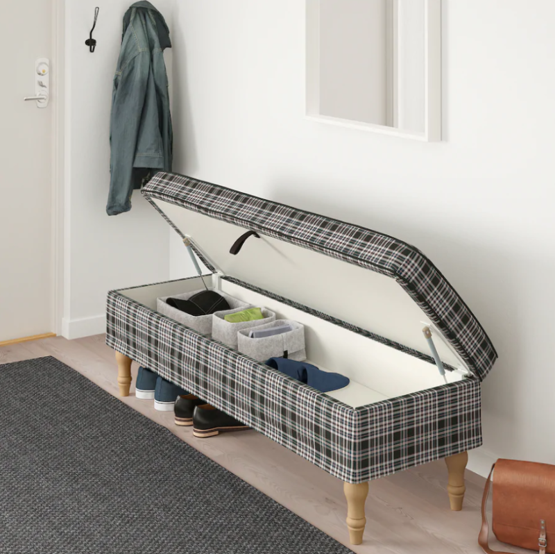 bench from IKEA with storage