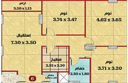 شقة - 3 غرف نوم - 2 حمامات للبيع في البوابة الرابعة - مينا - حدائق الاهرام - الجيزة