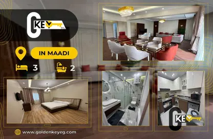 Apartment - 3 Bedrooms - 2 Bathrooms for rent in Degla Square - Degla - Hay El Maadi - Cairo