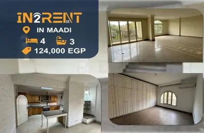Apartment - 4 Bedrooms - 3 Bathrooms for rent in Degla Square - Degla - Hay El Maadi - Cairo