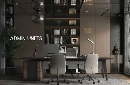 Office Space - Studio - 2 Bathrooms for sale in Golden Tower 2 - MU-23 - New Capital City - Cairo