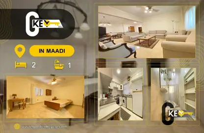 Apartment - 2 Bedrooms - 1 Bathroom for rent in Degla Square - Degla - Hay El Maadi - Cairo
