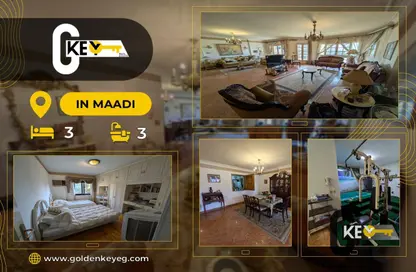 Apartment - 3 Bedrooms - 3 Bathrooms for sale in Sarayat Al Maadi - Hay El Maadi - Cairo