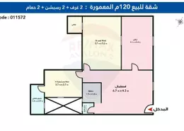 Apartment - 2 Bedrooms - 2 Bathrooms for sale in Al Nasr St. - Al Maamoura - Hay Than El Montazah - Alexandria