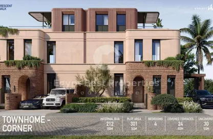 Townhouse - 4 Bedrooms - 4 Bathrooms for sale in Crescent Walk - 5th Settlement Compounds - The 5th Settlement - New Cairo City - Cairo Townhouse - 4 Bedrooms - 4 Bathrooms for sale in Crescent Walk - 5th Settlement Compounds - The 5th Settlement - New Cairo City - Cairo