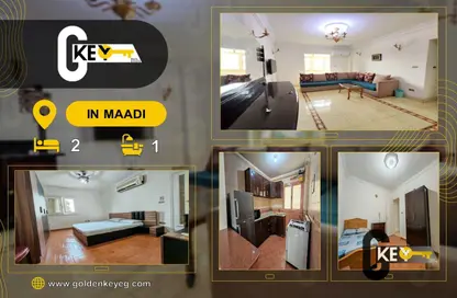 Apartment - 2 Bedrooms - 1 Bathroom for rent in Degla Square - Degla - Hay El Maadi - Cairo
