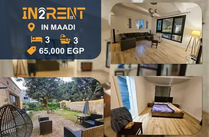 Apartment - 3 Bedrooms - 3 Bathrooms for rent in Degla Square - Degla - Hay El Maadi - Cairo Apartment - 3 Bedrooms - 3 Bathrooms for rent in Degla Square - Degla - Hay El Maadi - Cairo