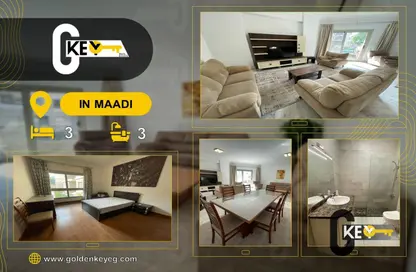 Apartment - 3 Bedrooms - 3 Bathrooms for rent in Sarayat Al Maadi - Hay El Maadi - Cairo