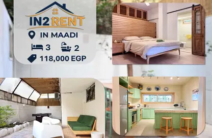 Apartment - 3 Bedrooms - 2 Bathrooms for rent in Street 206 - Degla - Hay El Maadi - Cairo