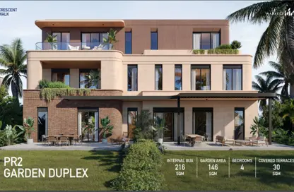 Duplex - 4 Bedrooms - 5 Bathrooms for sale in Crescent Walk - 5th Settlement Compounds - The 5th Settlement - New Cairo City - Cairo