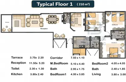 Apartment - 4 Bedrooms - 3 Bathrooms for sale in Bait Alwatan - The 5th Settlement - New Cairo City - Cairo