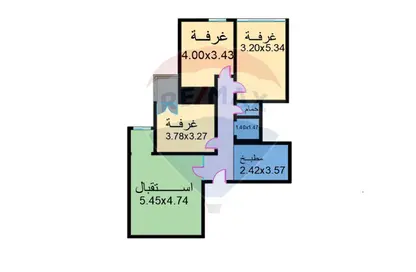 شقة - 3 غرف نوم - 1 حمام للبيع في شارع علي عبادي - السرايا - سيدي بشر - حي اول المنتزة - الاسكندرية