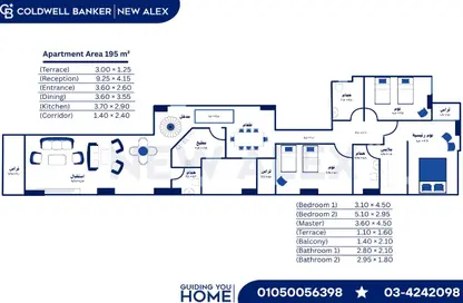 Apartment - 3 Bedrooms - 3 Bathrooms for sale in Kafr Abdo - Roushdy - Hay Sharq - Alexandria