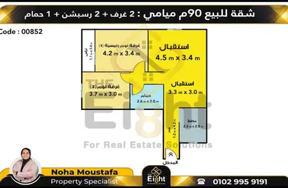 Apartment - 2 Bedrooms - 1 Bathroom for sale in Iskandar Ibrahim St. - Miami - Hay Awal El Montazah - Alexandria