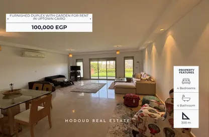 Duplex - 4 Bedrooms - 4 Bathrooms for rent in The Fourteen Golf Residences - Uptown Cairo - Mokattam - Cairo