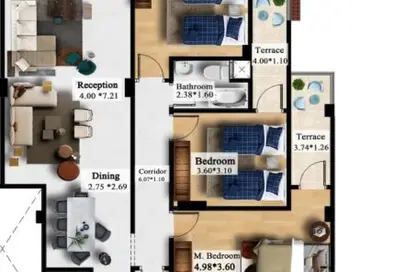 Apartment - 3 Bedrooms - 3 Bathrooms for sale in Gardenia Al Obour - 3rd District - Obour City - Qalyubia