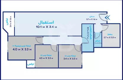 شقة - 3 غرف نوم - 2 حمامات للبيع في كمبوند سموحه برستيج - سموحة الجديدة - سموحة - حي شرق - الاسكندرية