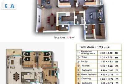 شقة - 3 غرف نوم - 3 حمامات للبيع في شارع مدينة العبور - سوق العبور - مدينة العبور - القليوبية
