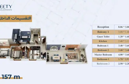 شقة - 3 غرف نوم - 2 حمامات للبيع في بيت الوطن - التجمع الخامس - مدينة القاهرة الجديدة - القاهرة