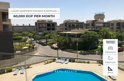 Apartment - 3 Bedrooms - 3 Bathrooms for rent in Midtown - South Investors Area - New Cairo City - Cairo