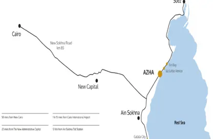 شاليه - غرفة نوم - 1 حمام للبيع في أزهى - العين السخنة - السويس