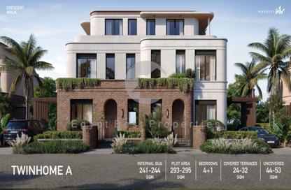 Townhouse - 4 Bedrooms - 4 Bathrooms for sale in Crescent Walk - 5th Settlement Compounds - The 5th Settlement - New Cairo City - Cairo