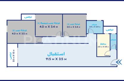 شقة - 3 غرف نوم - 2 حمامات للبيع في كوبرى 14 مايو - سموحة - حي شرق - الاسكندرية