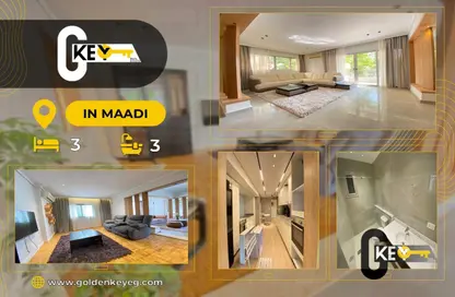 Apartment - 3 Bedrooms - 3 Bathrooms for rent in Sarayat Al Maadi - Hay El Maadi - Cairo