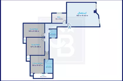 Apartment - 3 Bedrooms - 2 Bathrooms for sale in Al Geish Road - Laurent - Hay Sharq - Alexandria