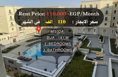 Apartment - 3 Bedrooms - 3 Bathrooms for rent in Mivida - 5th Settlement Compounds - The 5th Settlement - New Cairo City - Cairo