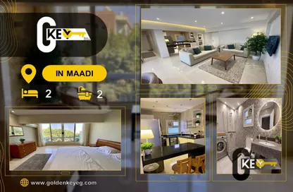 Apartment - 2 Bedrooms - 2 Bathrooms for rent in Degla Square - Degla - Hay El Maadi - Cairo