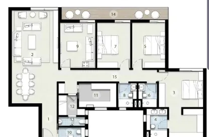 شقة - 4 غرف نوم - 4 حمامات للبيع في أبراج زيد - كمبوندات الشيخ زايد - الشيخ زايد - الجيزة