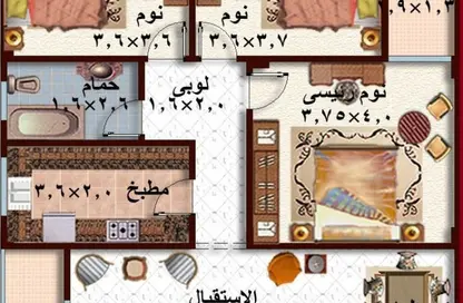 شقة - 3 غرف نوم - 1 حمام للبيع في المنطقة الرابعة - مدينة الشروق - القاهرة