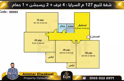 Apartment - 4 Bedrooms - 1 Bathroom for sale in Saraya - Sidi Beshr - Hay Awal El Montazah - Alexandria