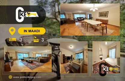 Apartment - 3 Bedrooms - 3 Bathrooms for rent in Sarayat Al Maadi - Hay El Maadi - Cairo