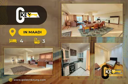 Apartment - 4 Bedrooms - 3 Bathrooms for rent in Sarayat Al Maadi - Hay El Maadi - Cairo