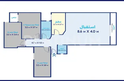 شقة - 3 غرف نوم - 2 حمامات للبيع في شارع النصر - سموحة - حي شرق - الاسكندرية