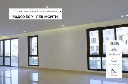 Duplex - 4 Bedrooms - 3 Bathrooms for rent in Eastown - 5th Settlement Compounds - The 5th Settlement - New Cairo City - Cairo