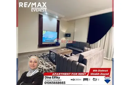 Apartment - 3 Bedrooms - 3 Bathrooms for rent in 8th District - Sheikh Zayed City - Giza