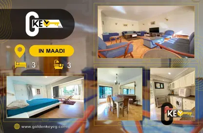Apartment - 3 Bedrooms - 3 Bathrooms for rent in Sarayat Al Maadi - Hay El Maadi - Cairo