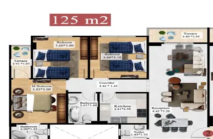 Apartment - 3 Bedrooms - 3 Bathrooms for sale in Noaman Gomaa St. - 2nd District - Obour City - Qalyubia