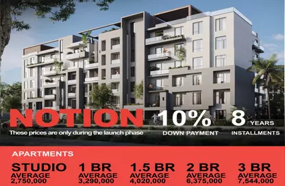 Apartment - 3 Bedrooms - 2 Bathrooms for sale in Notion New Cairo - 5th Settlement Compounds - The 5th Settlement - New Cairo City - Cairo